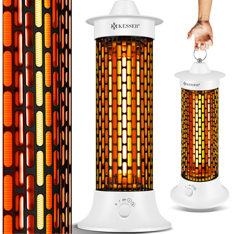 Kesser - Standheizstrahler Infrarotheizung 1200W Heizstrahler Energieeffiziente Heizung Innenraum mit 360° Oszillation Infrarotheizung Standgerät Weiß