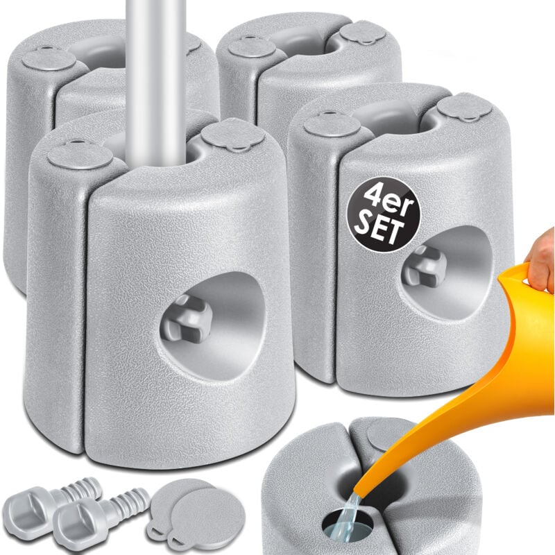 Pavillonstandfüße 4er Set Pavillon Standfuß mit Wasser/Sand befüllbar 22 x 22 x 25cm hdpe Gewichte zur Stabilisation für Pavillons Gartenzelte