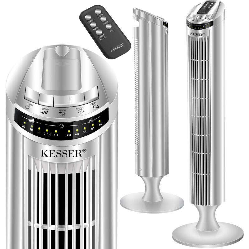 Turmventilator fernbedienung Ventilator led Display Standventilator Klimaanlage Silber - Kesser