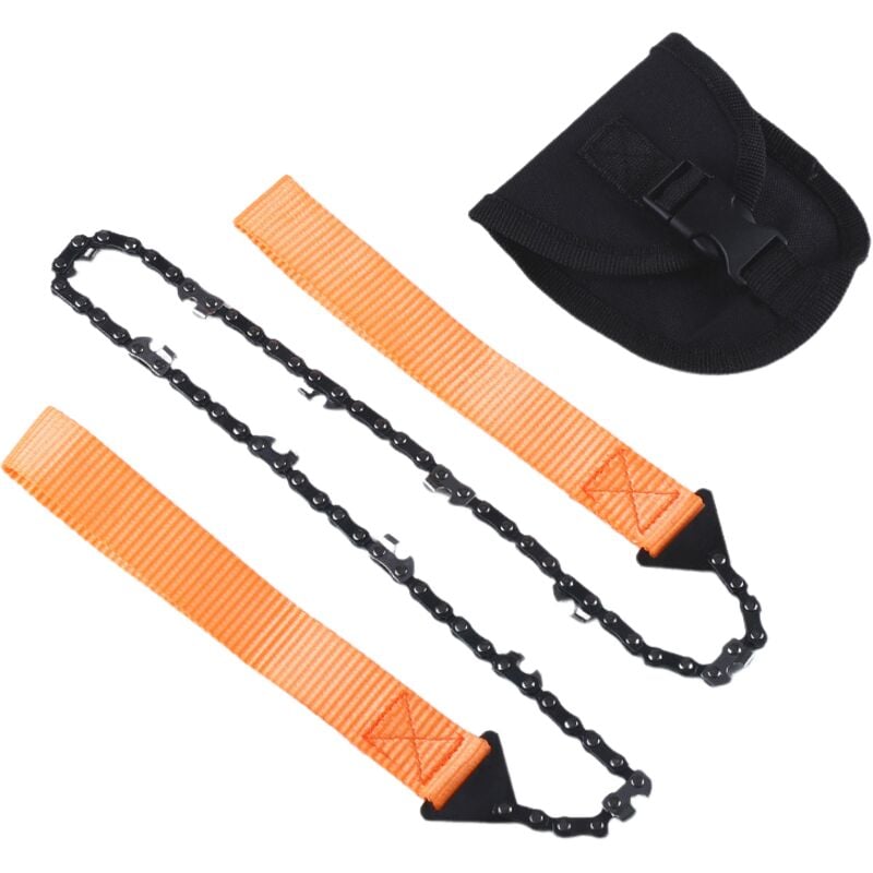 Kettenhandsäge, tragbare Kettensäge, klappbare Kettenhandsäge, Survival-Taschensäge, manuelle Kettensäge, 11 Zähne, für Camping, Wandern und