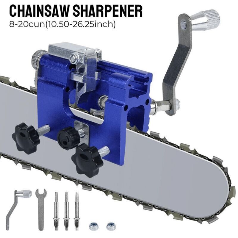 Kettensägen-Kettenschärfer, Kettensägen-Kettenschärfvorrichtungs-Kits mit 3 Hartmetallfräsern, passend für alle Arten von Kettensägen, tragbares