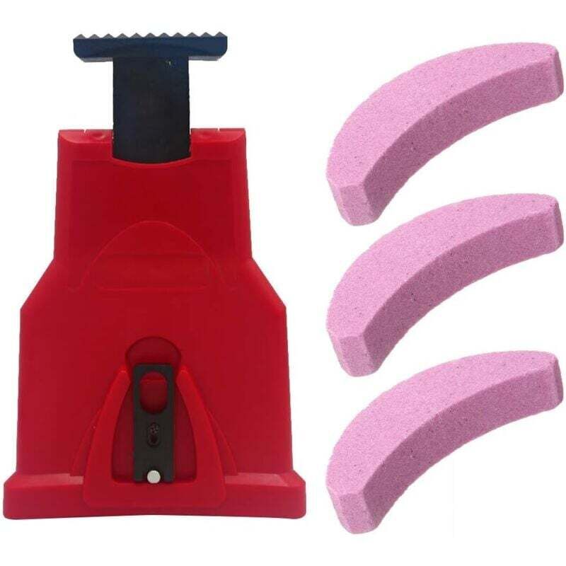 Kettensägen-Kettenschärfer-Set mit 3 Schärfsteinen, Kettensägen-Kettenschärfset, Kettensägen-Kettenschärfer, Kettensägen-Kettenschärfer (Rot)