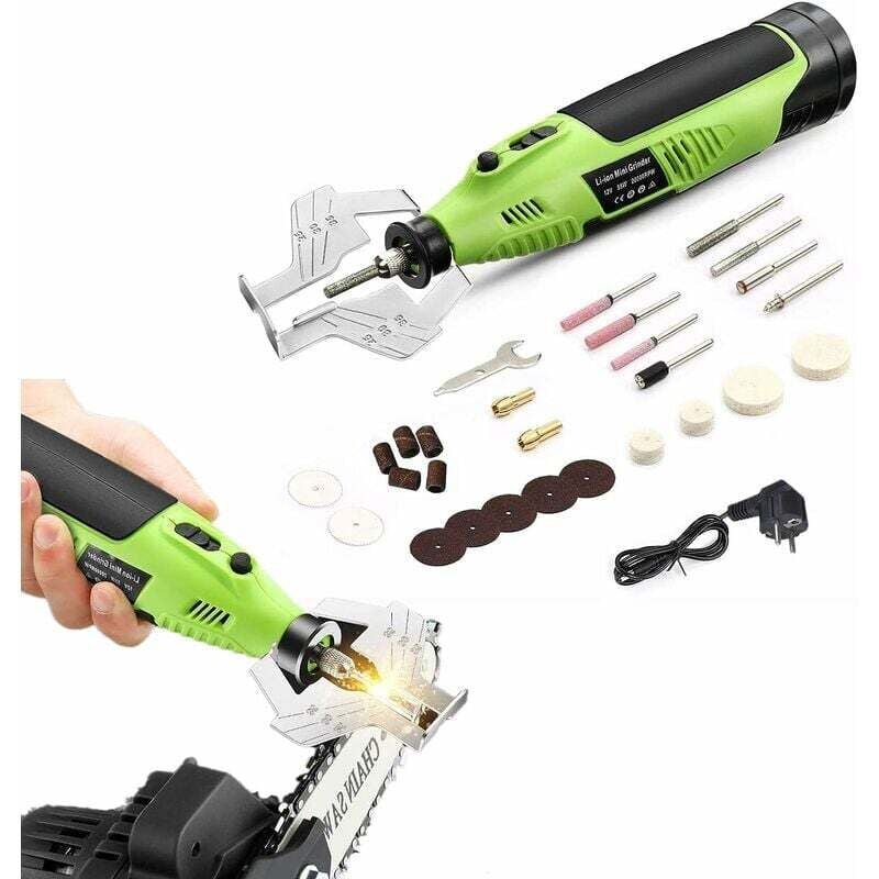 Kettensägen-Kettenschärfgerät, batteriebetriebenes Kettensägen-Schärfwerkzeug-Set