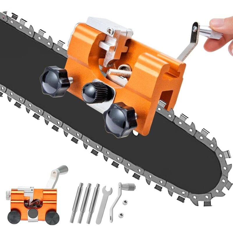 Kettensägen-Kettenschärfgerät, Kettensägen-Kettenschärfvorrichtung, einfach zu bedienen, Kettensägen-Kettenschärfset, für alle Arten von Kettensägen,