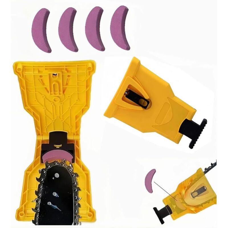 Kettensägen-Schärfset mit 4 Schleifsteinen Schärfer für Kettensägen Kettensägen-Schärfwerkzeug für 14/16/18/20-Zoll-Ketten