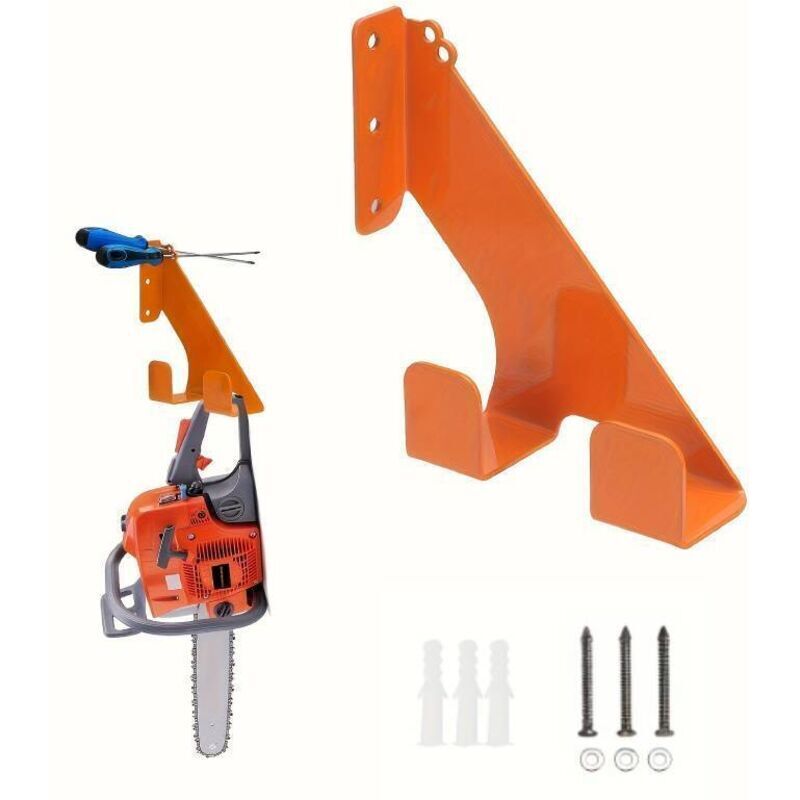 Kettensägenhaken für Stihl-Kettensäge, 1 Packung, Kettensägen-Wandhalterung, Kettensägen-Wandhalterung, robuster Kettensägenständer (orange)