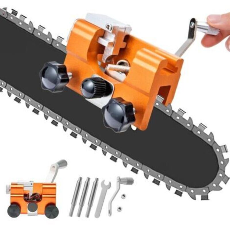 Kettensägeschärfer, Schärfschablone für Kettensägen, einfach zu bedienen, Kettensägenschärfset, für alle Arten von Kettensägen, Holzhauer und Gärtner