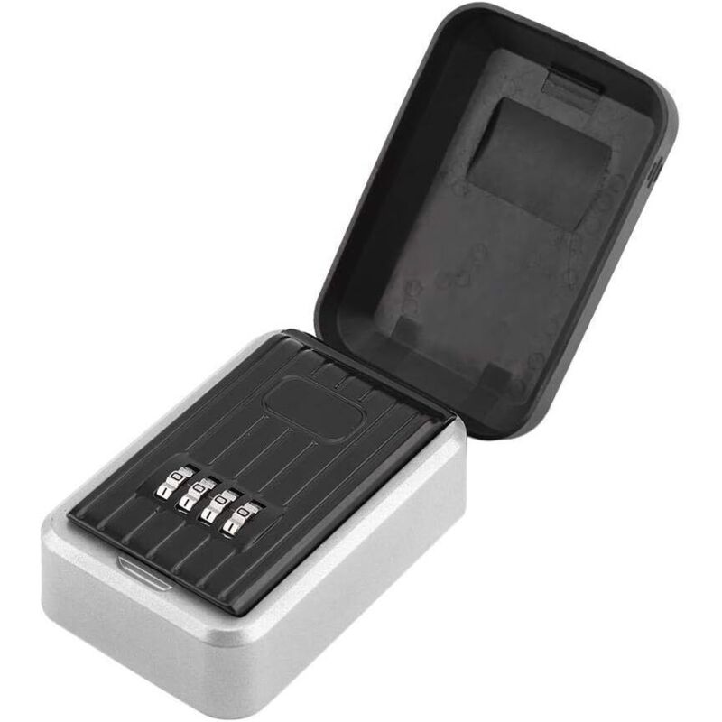 Key Safe Box, Outdoor Key Safe with 4 Code & 1 Key, Security Key Storage Box Durable Outdoor Wall Mounted Secure Key Box