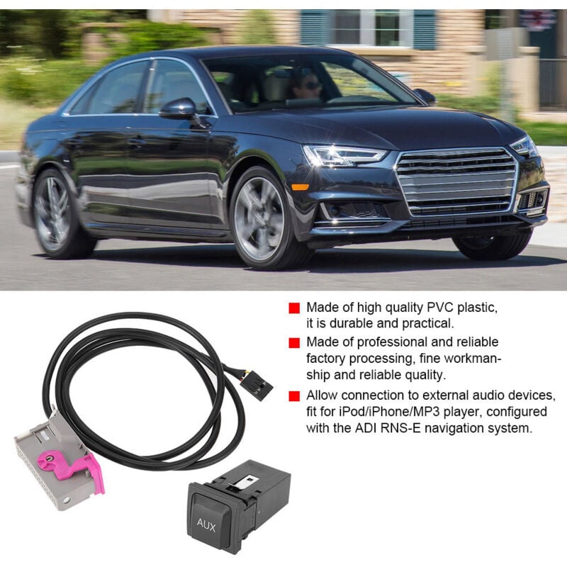 Kfz-AUX-Eingangskabelbuchse mit Auto-CD-Player RNS-E AU 3,5-mm-32-poligem AUX-Eingang, geeignet für Audi