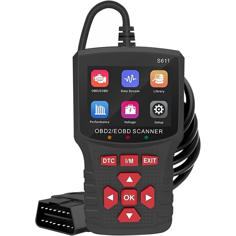 Kfz-Diagnosegerät mit OBD2-Scanner, Fahrzeugsteuerungscode-Lesegerät mit I/M-Bereitschaftsprüfungsfunktion und mehr, OBDII/EOBD-Diagnosescanner für