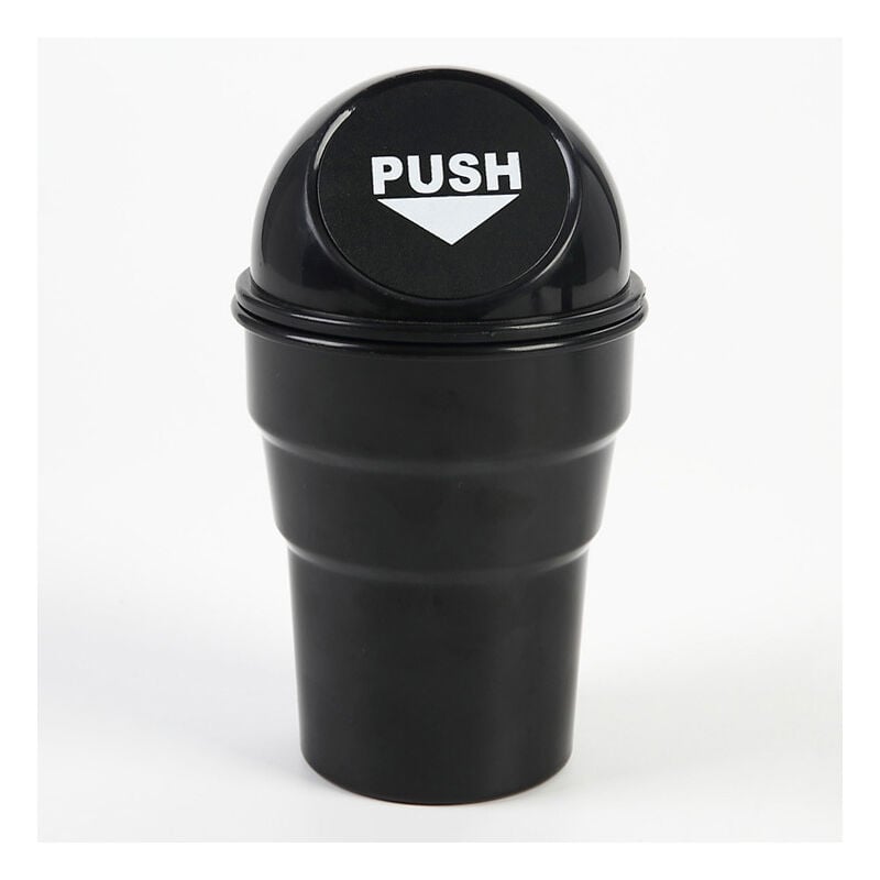 Memkey - Kfz-Getränkehalter, Mülleimer, kleiner Mini-Mülleimer, Auto-Mülleimer, Mülleimer für Auto, Büro, Zuhause (schwarz)