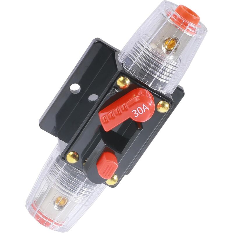 Kfz-Leistungsschalter, 12-V-Leistungsschalter, Kfz-Sicherungshalter, mit manuell zurücksetzbarem Sicherungsschalter, geeignet für