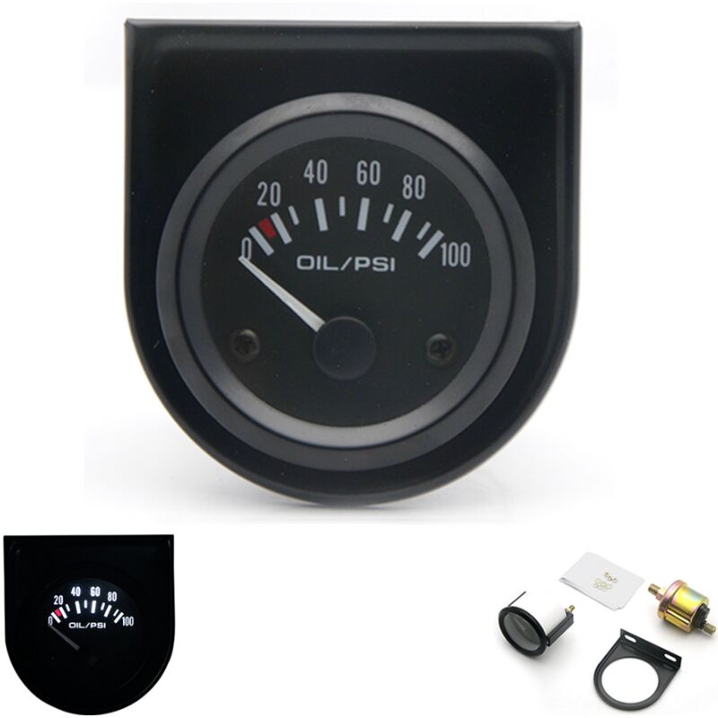 Kfz-Öldruckmessgerät, Umrüstung, 52 mm, Kfz-Öldruckinstrument, 0–100 psi, Öldruckmessgerät mit Sensoren, 12,0 v, allgemeines Kfz-Instrument,