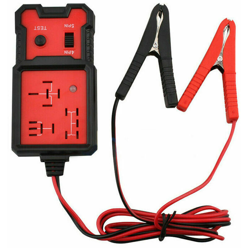 Kfz-Relais-Tester, Kfz-Relais-Diagnosegerät, 12-V-Elektronik-Relais-Tester, Autobatterie-Prüfer mit Klemmen