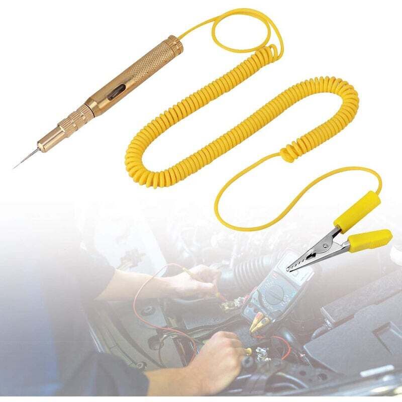 Kfz-Stromkreisprüfer (6 V, 12 V, 24 V), Kfz-Relaiseter, Kfz-Elektriktester mit Kontrollleuchte für Mechaniker zur Prüfung von Niederspannung, Gelb