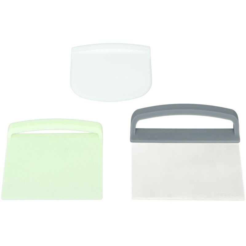 KIMISS Teigschaber, 3-in-1 Teigschneider zum Schneiden von Mehl, Teigkneter aus Edelstahl, Sahnetortenschaber, Backzubehör, Stahlschüssel und.