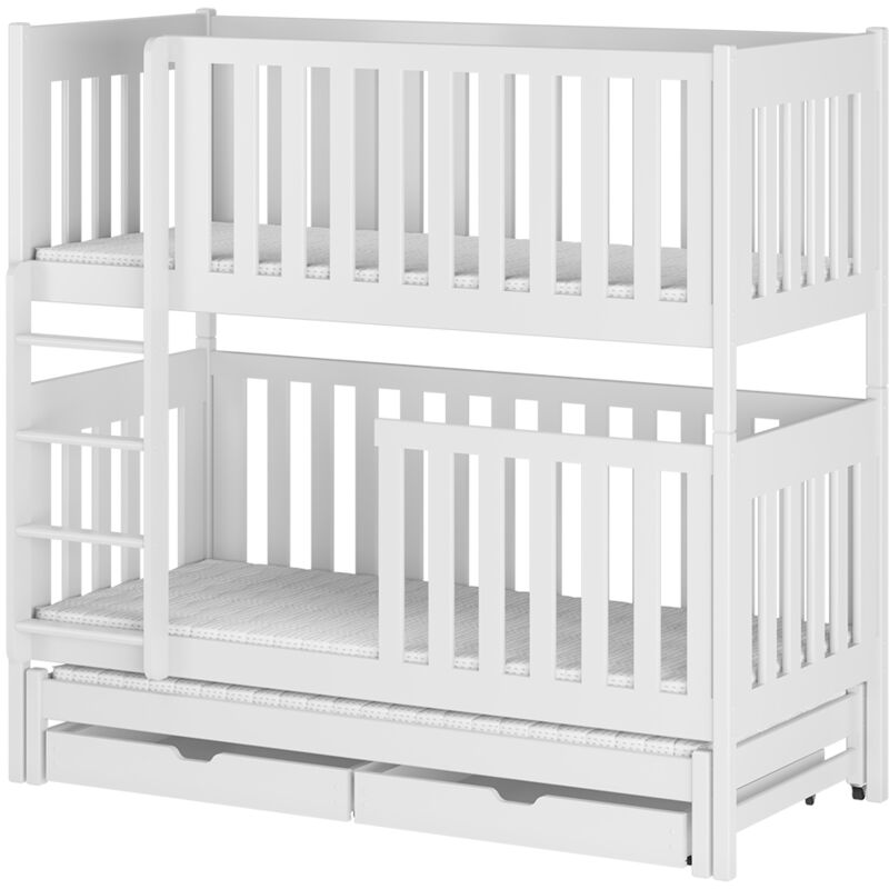 Kinder Etagenbett 90x200 cm Kiefer weiß KANGRU-162