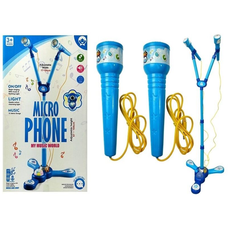 Kinder-Karaoke-Set mit Mikrofonständer – 2 Mikrofone