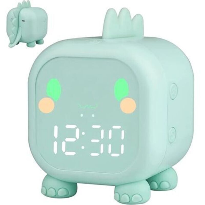 Kinder Lichtwecker, Dinosaurier Wecker Sonnenaufgangssimulator Wake Up Kinderwecker mit Timer Snooze Schlaftrainer, Wecker Digital für Mädchen Jungen