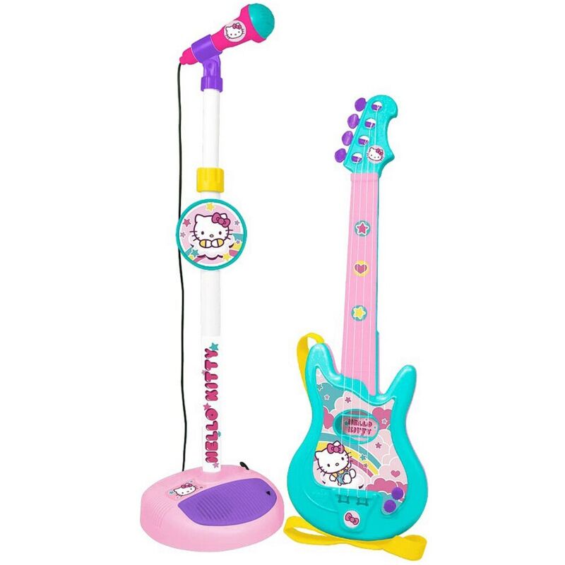 Kindergitarre Hello Kitty Mikrofon