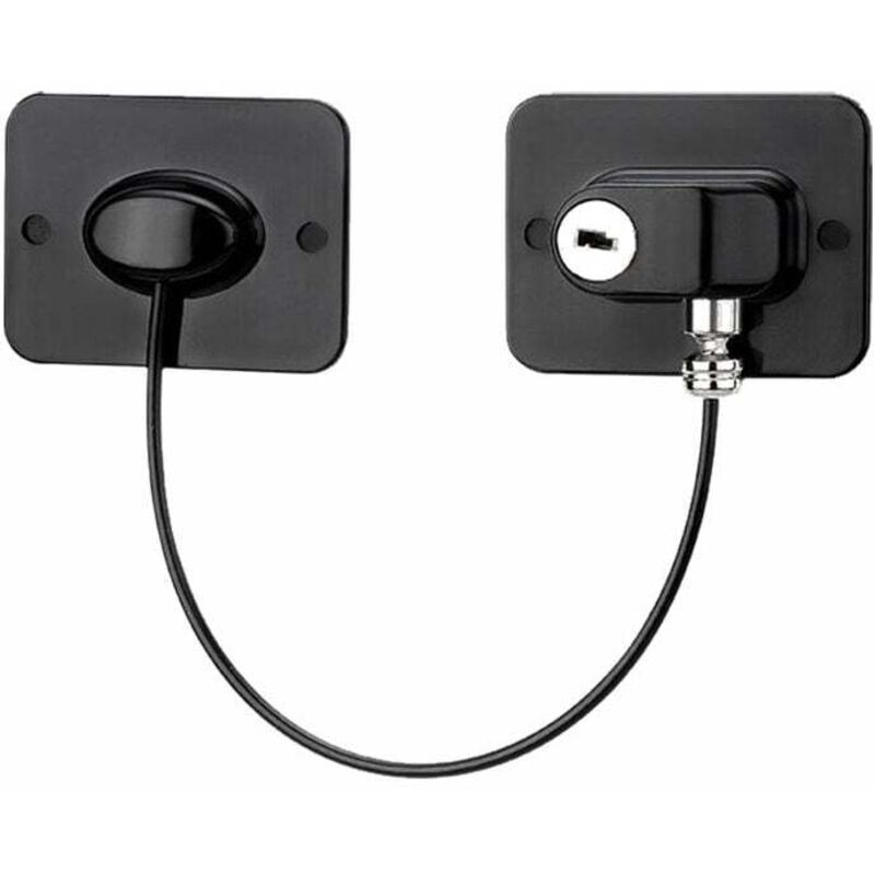 Kindersicherung für Kühlschrank, Kühlschrank, Schranktür, Fensterschloss mit 4 Schlüsseln, 2 Vorhängeschlössern