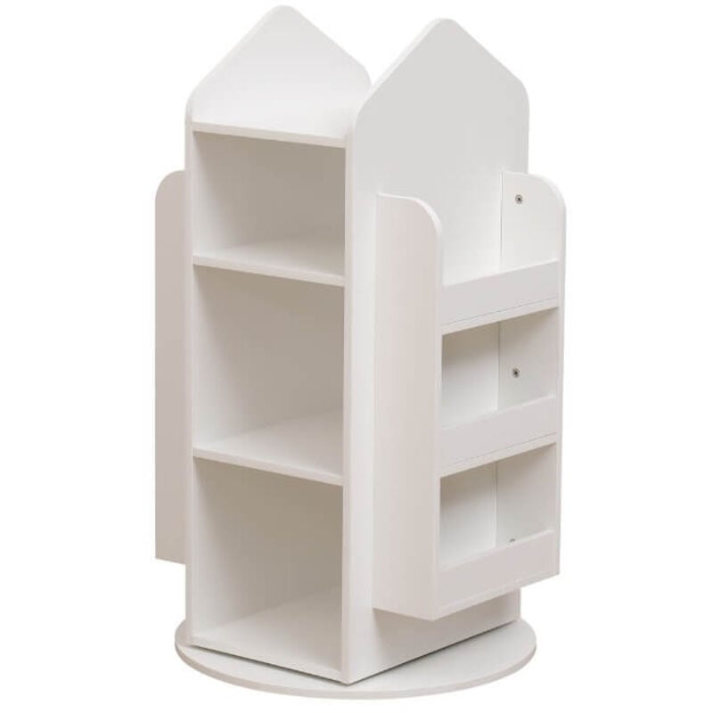 Home Deluxe - Kinderregal drehbar juna - 60 x 60 cm Weiß Farbe Weiß Spielzeugregal Kinderbücherregal Kinderzimmerregal Kindermöbel