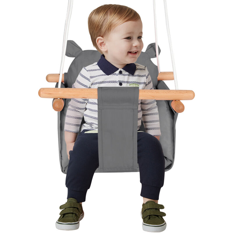 Haloyo - Kinderschaukel 3 in 1 Schaukelgestell Babyschaukel Grau