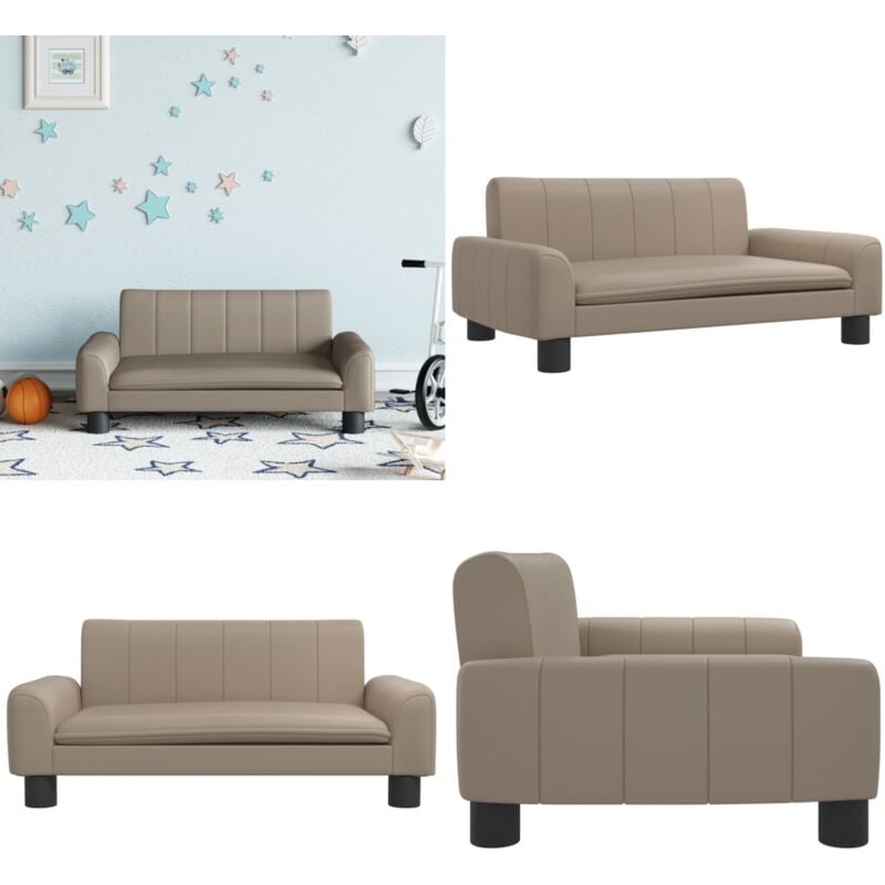 Kindersofa Cappuccino 70x45x30 cm Kunstleder - Kindermöbel - Sofas Für Kinder - Mini Sofa - Kuschel Sofa - Spielzimmer Möbel - Home & Living