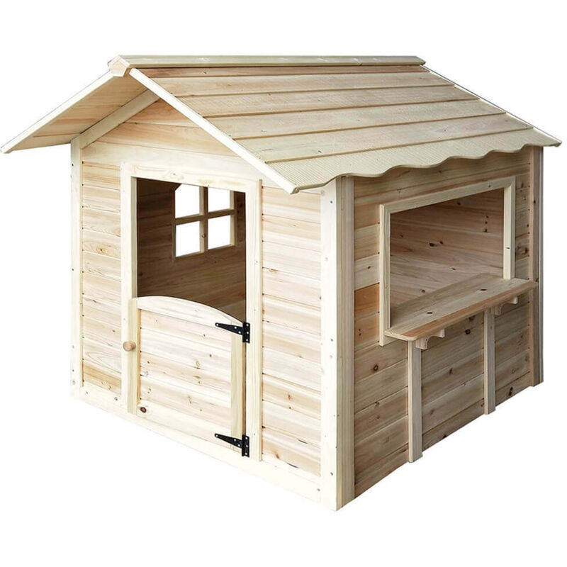 Home Deluxe - Spielhaus der grosse palast - 106 x 111 cm Farbe: Natur, Ausstattung: Ohne Bank Spielhaus Kinderspielhaus Gartenhaus Kinderhaus