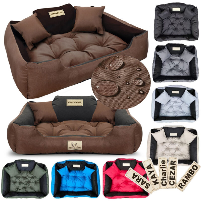 KINGDOG Laufstall Hundebett 115x95 cm personalisiert wasserfest braun