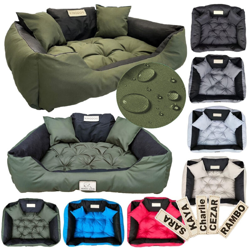 KINGDOG Laufstall Hundebett 130x105 cm personalisiert wasserfest grün