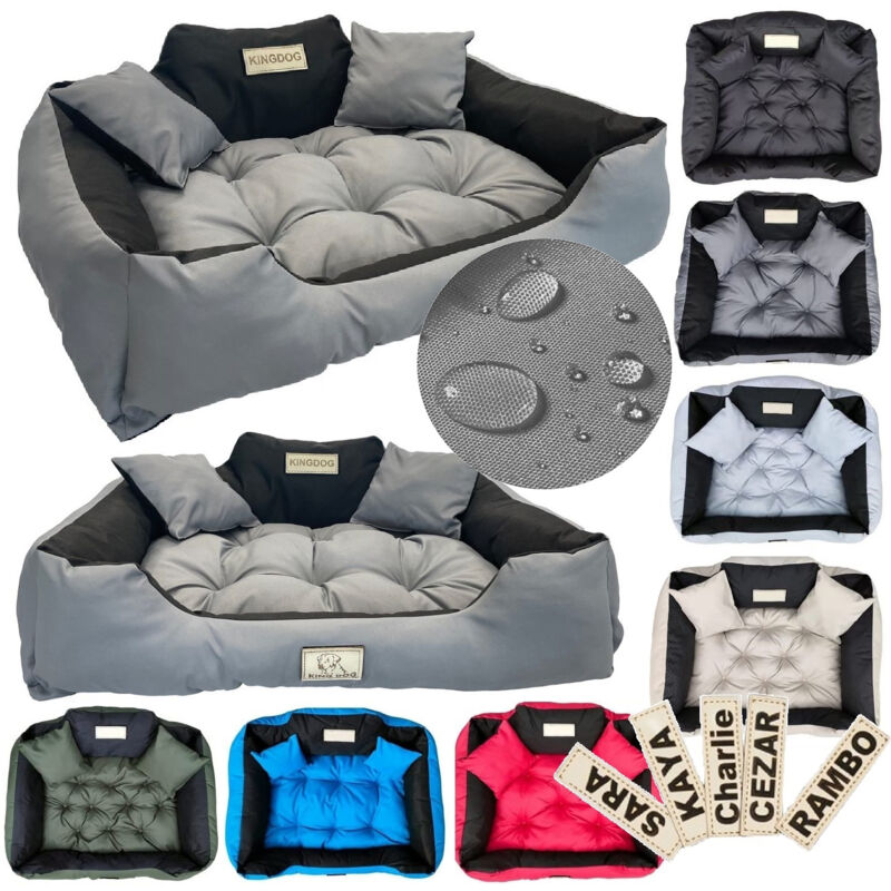 KINGDOG Laufstall Hundebett 75x65 cm personalisiert wasserdicht dunkelgrau