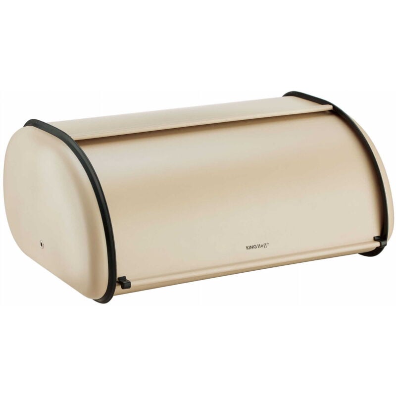 Großer Brotkasten aus Stahl 44cm mattbeige KINGHOFF KH-1866