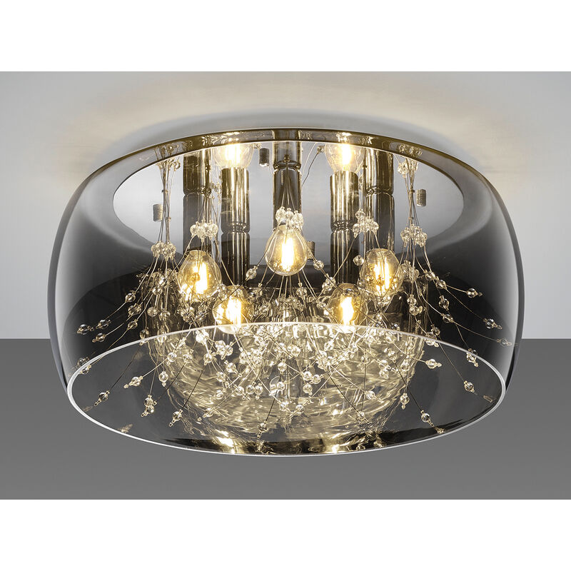 Trio Lighting Deckenlampe Crystel Deckenlampe Lampe Aus Glas Chrom ø 50 Cm E14 B-Ware