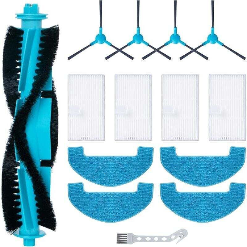 Kit accessoires pour aspirateur robot Ultenic D10 - Accessoires inclus : 1 brosse à rouleau principal, 4 filtres Hepa, 4 tampons d