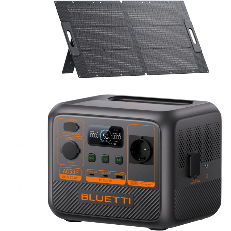 Kit Powerstation BLUETTI AC50P mit Solarpanel 200 W (0% MwSt)