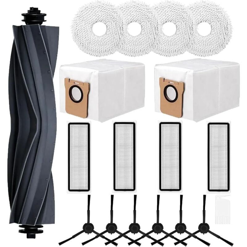 Kit d'accessoires pour aspirateurs robots Dreame L20 Ultra / X20 Pro : pièces de rechange, accessoires, 1 brosse principale, 6 brosses latérales, 4