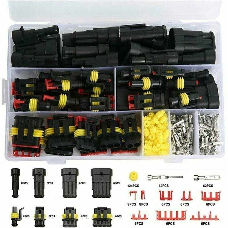 Wasserdichtes Anschlussset, einschließlich 352 Stück 1/2/3/4-poliger wasserdichter Auto-Elektroklemmen, geeignet für Motorräder, Motorroller und