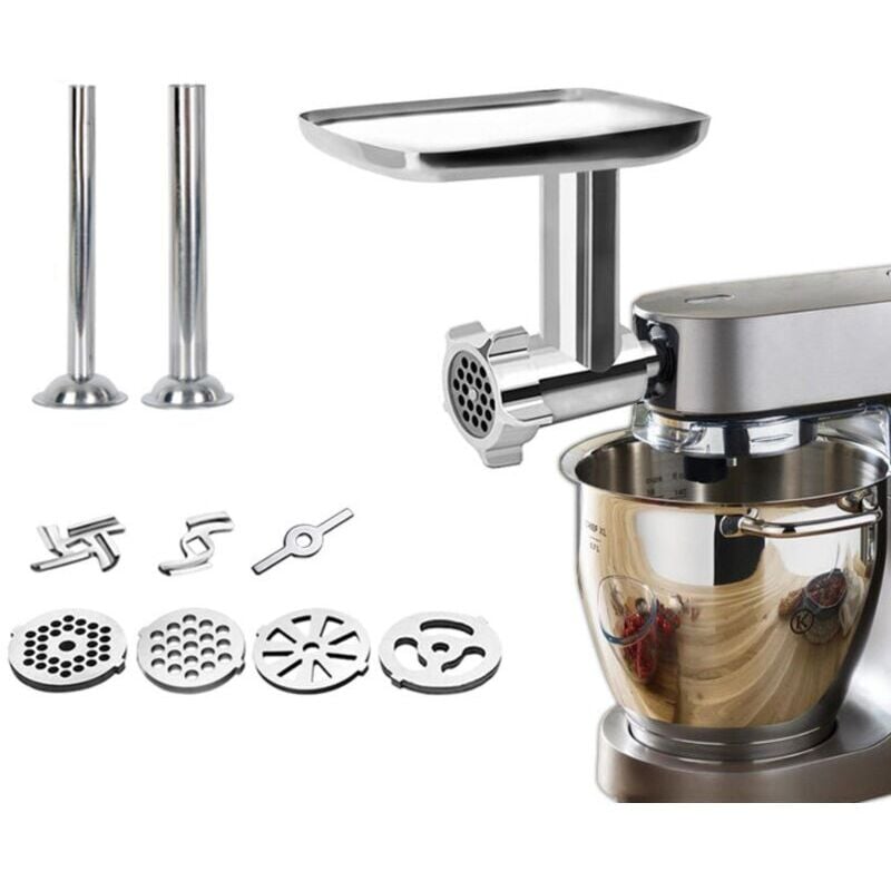 KitchenAid Fleischwolf-Zubehör KitchenAid mit 4 Mahlscheiben und 2 Einfüllschläuchen für KitchenAid Artisan Fleischwolf mumu