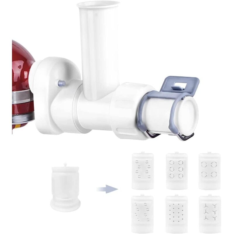 KitchenAid Standmixer-Nudelmaschinen-Aufsatz mit 6 verschiedenen Nudelausgabeformen, langlebiger Aufsatz für KitchenAid Standmixer