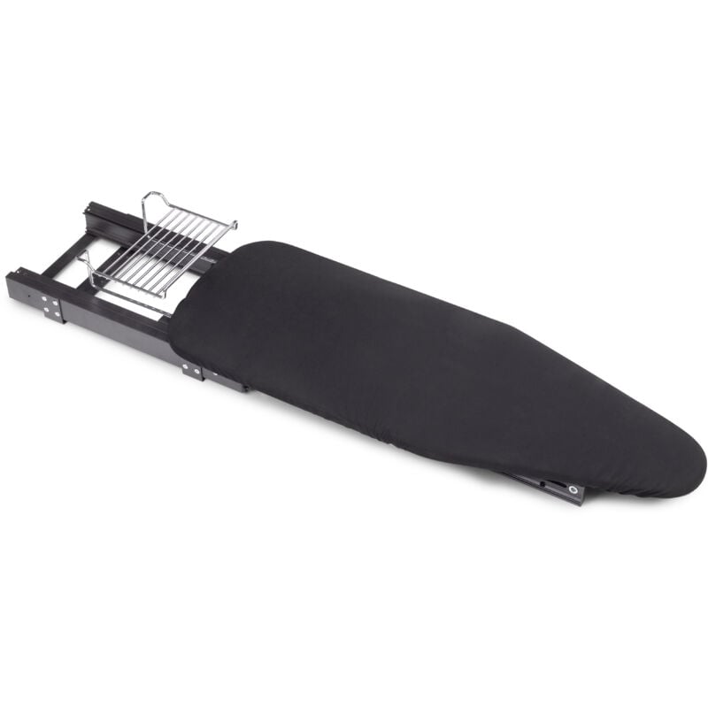 Klappbares Bügelbrett und ausziehbares Bügelbrett für Möbel. Modell: Bügeleisen Alu, Aluminium, Anthrazitgrau - Emuca