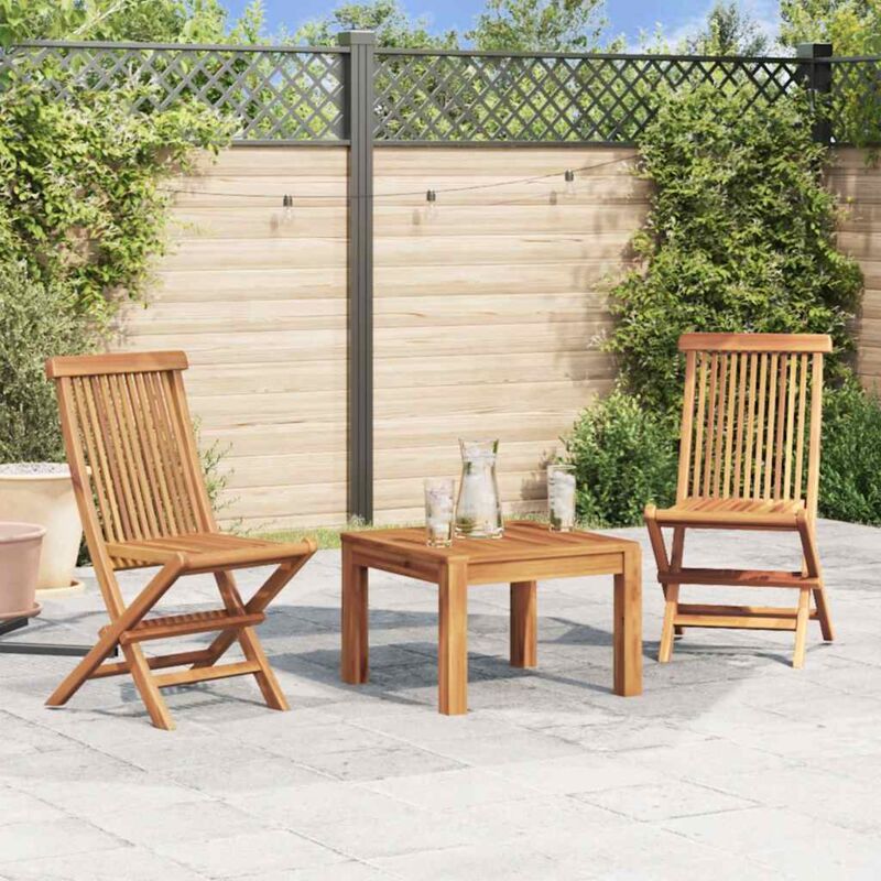 Vidaxl - Klappbare Gartenstühle 2 Stk. Massivholz Teak