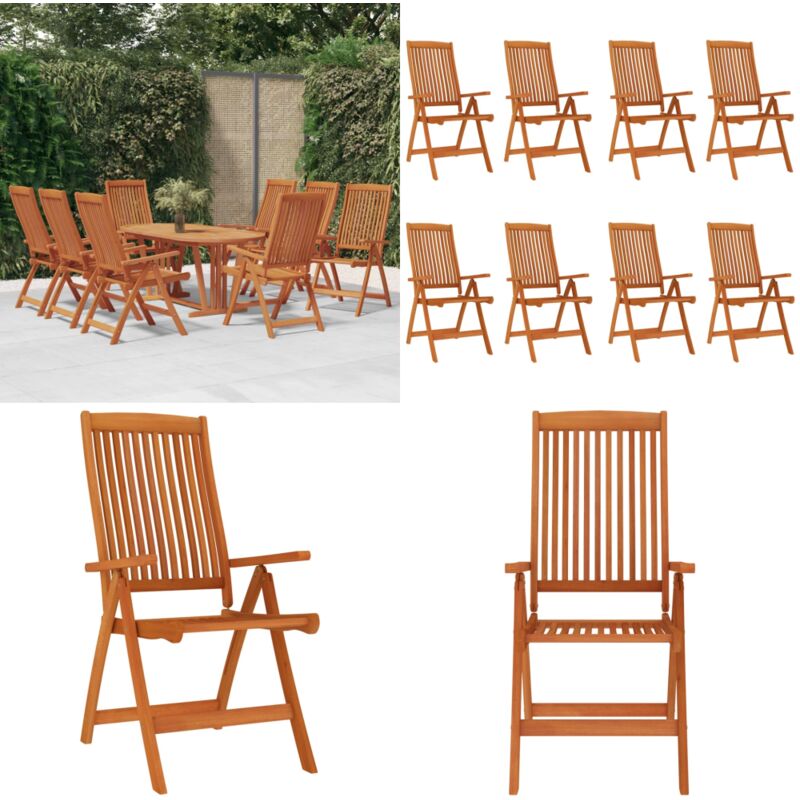 Klappbare Gartenstühle 8 Stk. Massivholz Eukalyptus - Holz Gartenstühle - Eukalyptus Gartenstühle - Klappbarer Gartenstuhl - Gartenmöbel Set