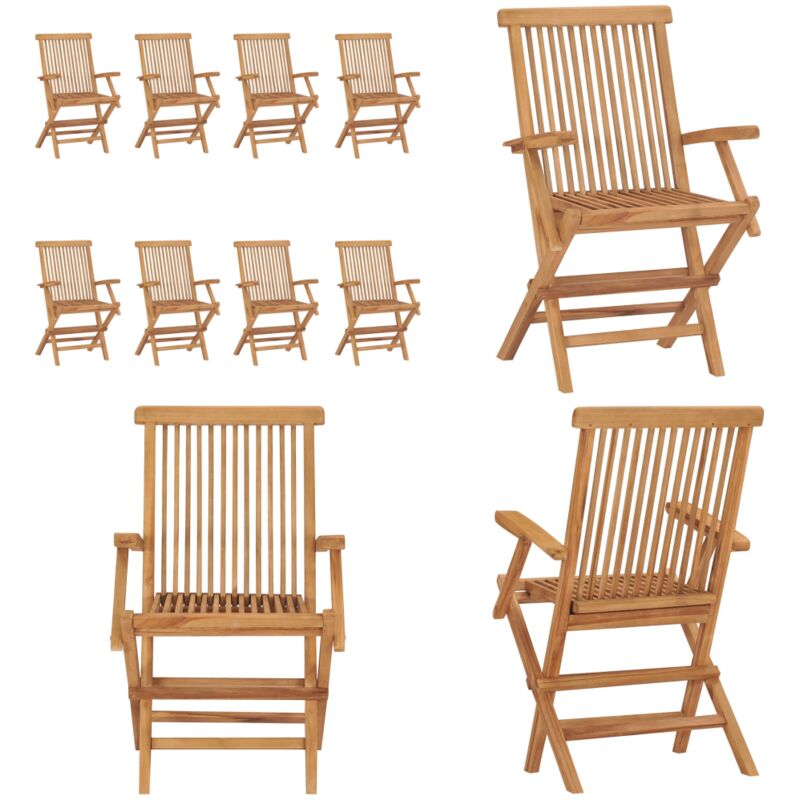Klappbare Gartenstühle 8 Stk. Massivholz Teak - Gartenstühle - Teakholzmöbel - Outdoormöbel - Balkonmöbel - Esszimmerstühle - Home & Living