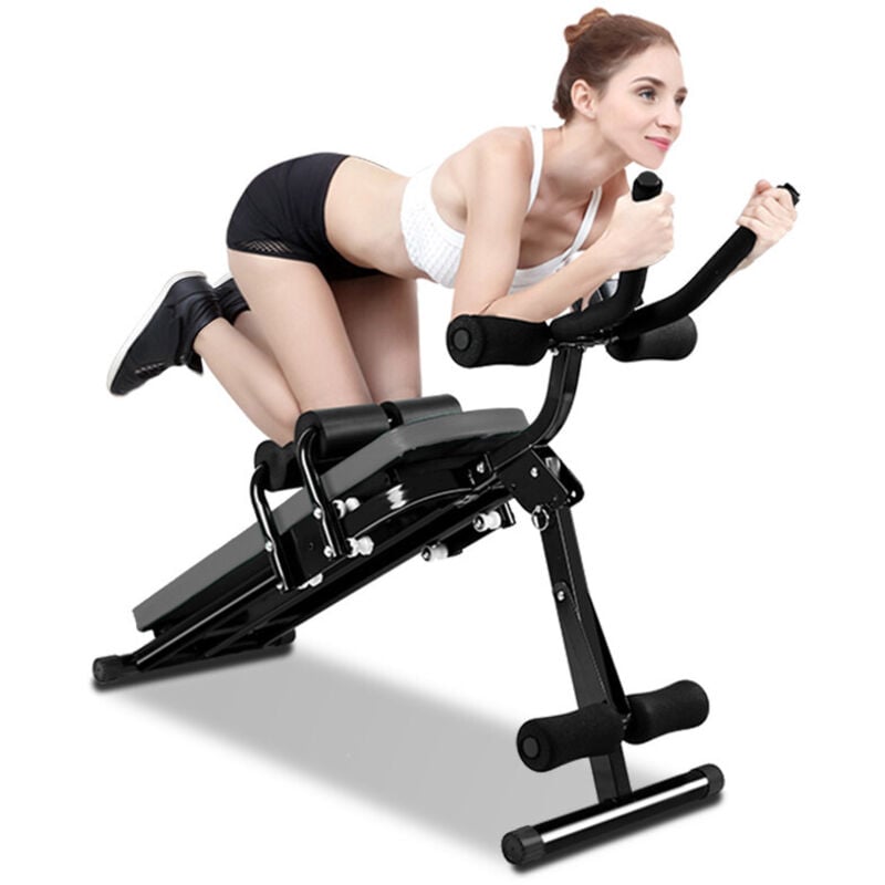 Klappbare Hantelbank, Bodybuilding-Bank, Multifunktions-Bauchbank, Ganzkörpertraining, Fitness – Dunkelgrau