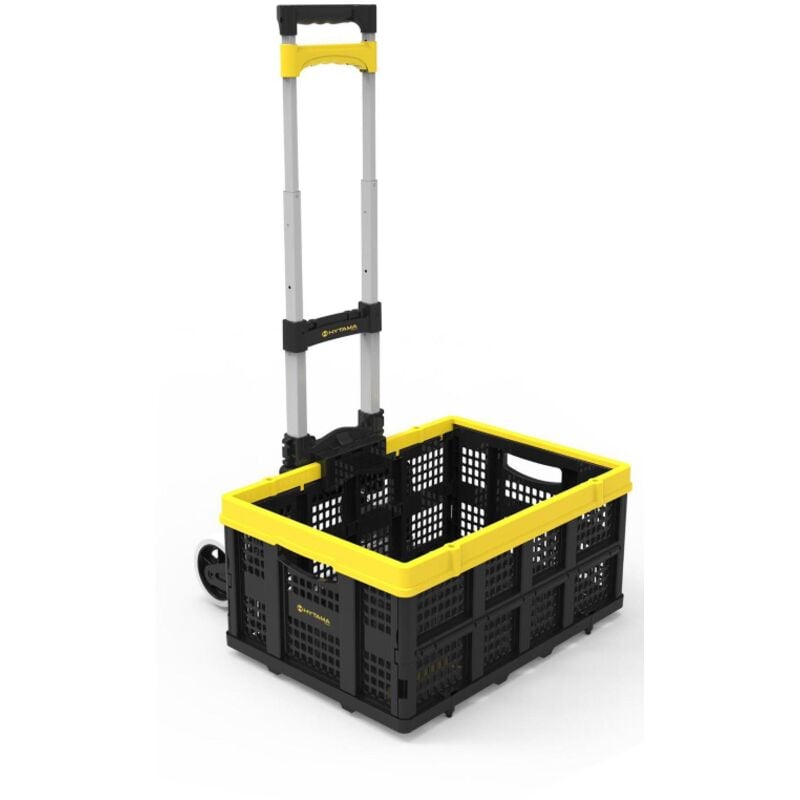 Klappbarer Trolley aus Aluminium FOLD SHOP mit FOLD BOX BASKET Trolley Paketstander mit TRP-Radern mit Hakensystem fur FOLD BOX Korb