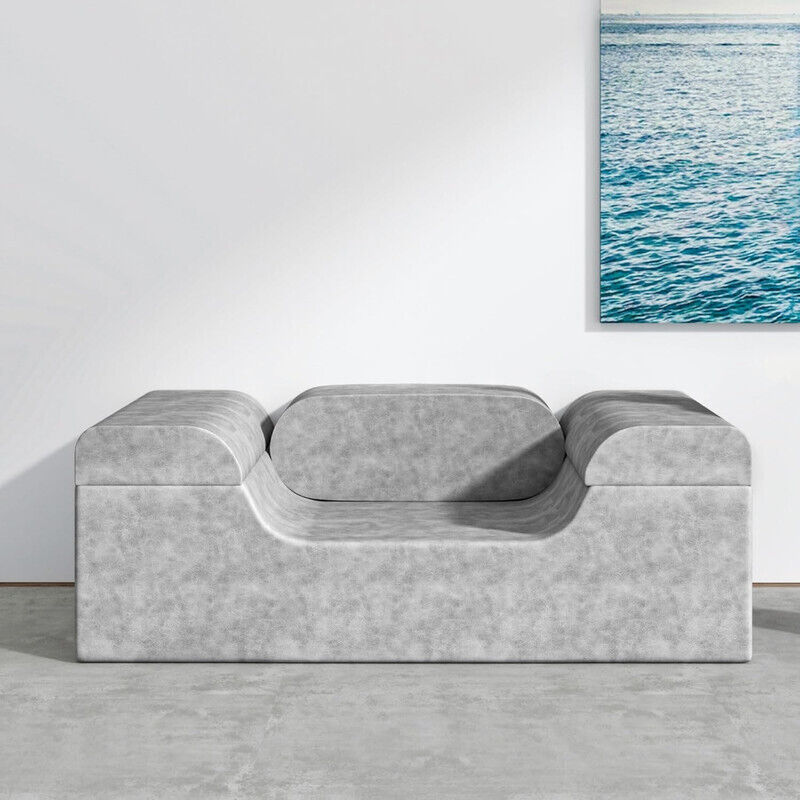 Klappbares Bodensofa · Vielseitiger Sesselsitz mit Schaumstoff-Polsterung · Für Wohnzimmer, Schlafzimmer & Jugendzimmer (Grau)