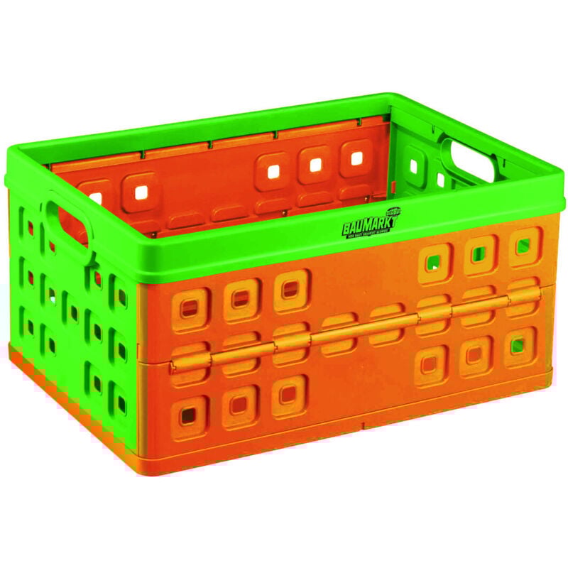 Weitere - Klappbox 46 l orange/grün,Transportbox,Einkaufskorb,Einkaufsbox Aufbewahrungsbox