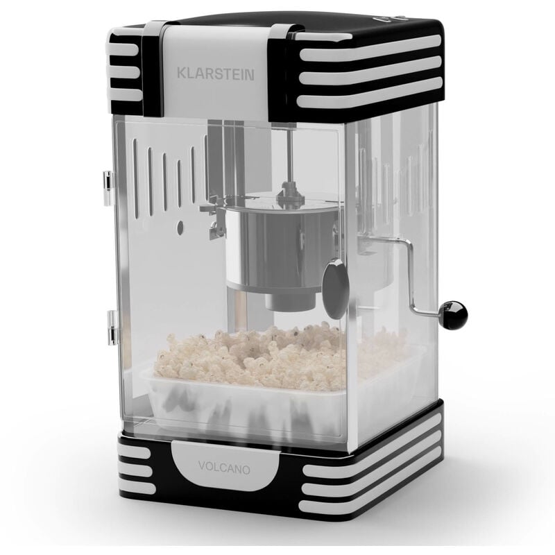Klarstein Popcornmaschine Klein, Popcornmaschine für Süßes & Salziges Popcorn, 300W Popcorn Maker, Retro Küchengeräte für Popcornmais, Popcorn