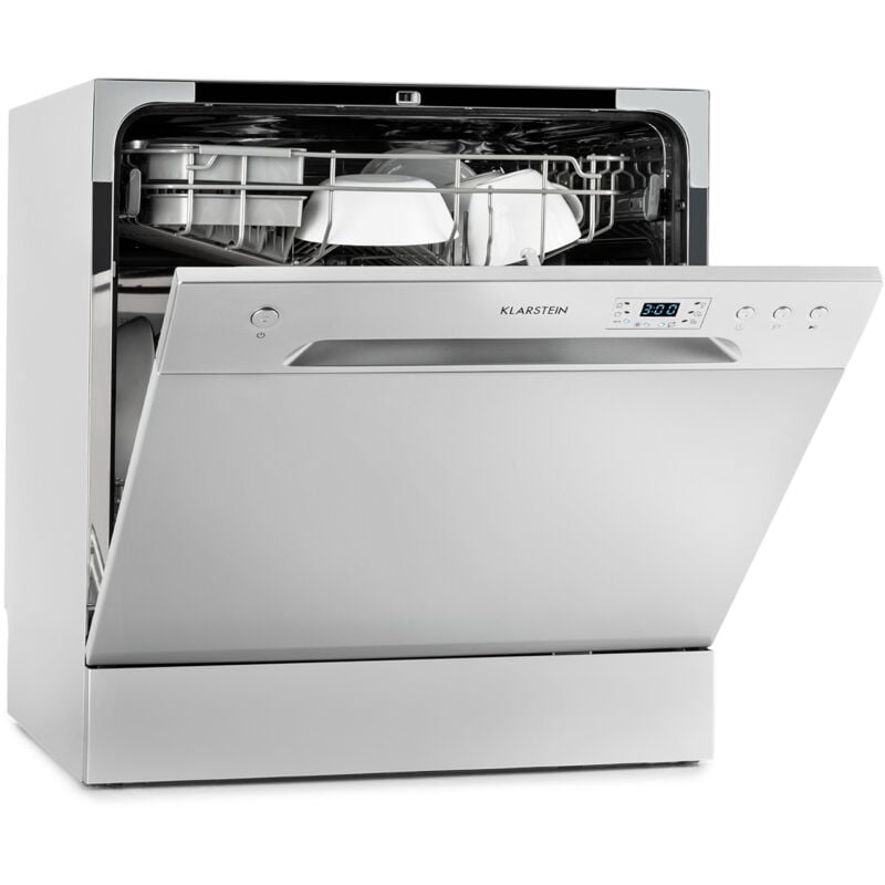 Klarstein Mini-Geschirrspüler für 8 Gedecke, Leiser Geschirrspüler Klein mit 6 Spülprogrammen, Kleiner Tisch-Geschirrspüler für Zuhause, Büro und